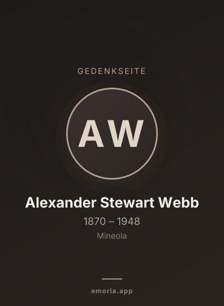 Gedenkportrait von Alexander Stewart Webb
