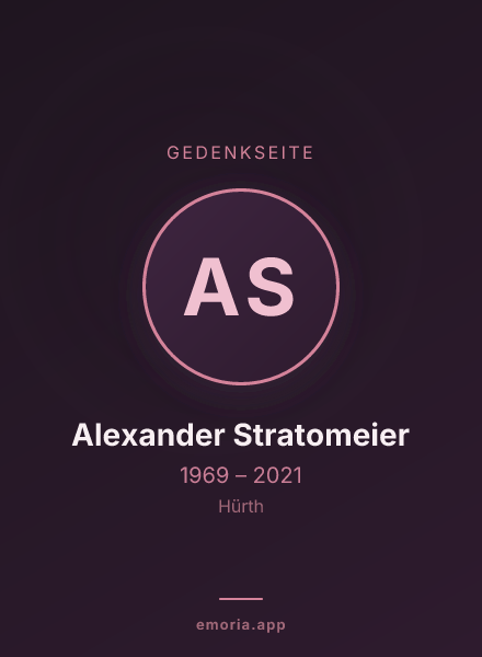 Gedenkportrait von Alexander Stratomeier
