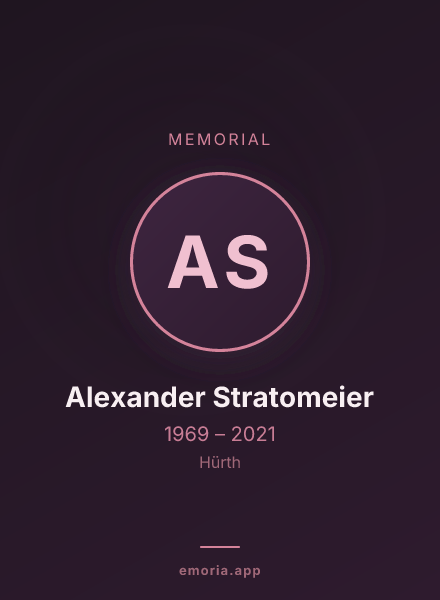 Memorial portrait of Alexander Stratomeier
