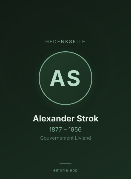 Gedenkportrait von Alexander Strok