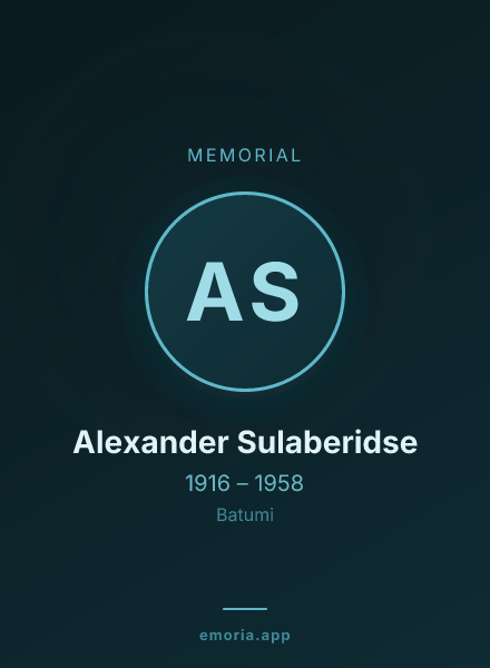 Memorial portrait of Alexander Sulaberidse