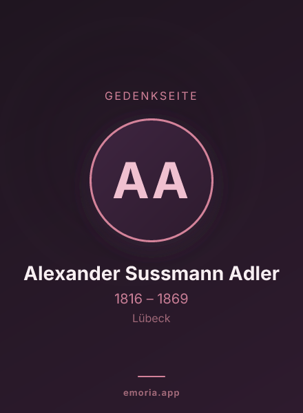 Gedenkportrait von Alexander Sussmann Adler