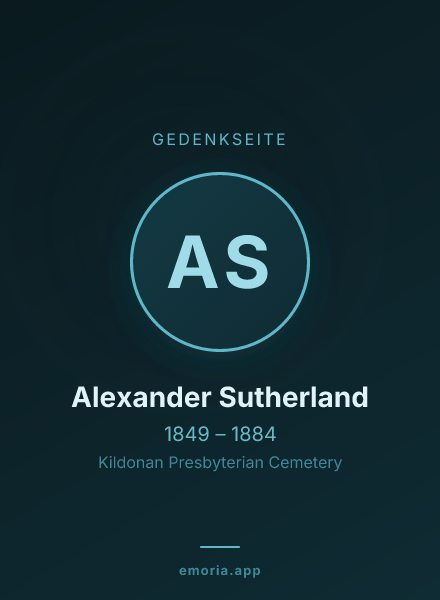 Gedenkportrait von Alexander Sutherland