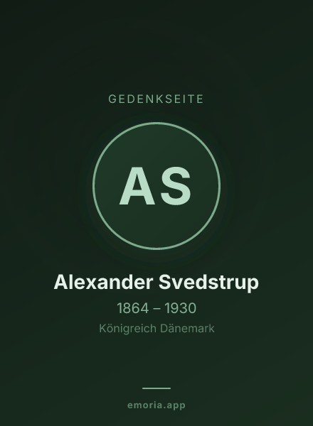 Gedenkportrait von Alexander Svedstrup