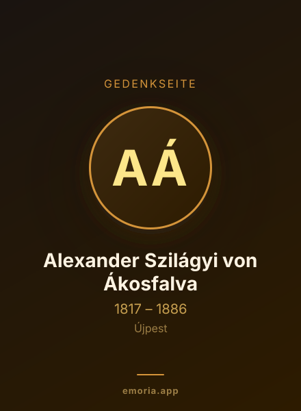 Gedenkportrait von Alexander Szilágyi von Ákosfalva