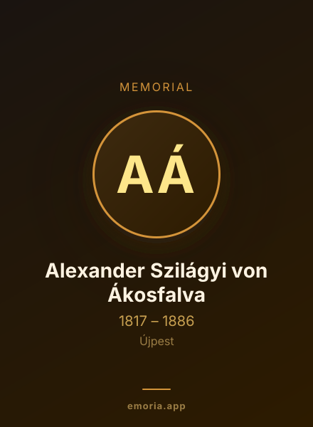 Memorial portrait of Alexander Szilágyi von Ákosfalva
