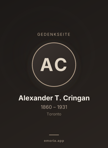 Gedenkportrait von Alexander T. Cringan