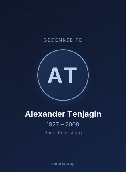 Gedenkportrait von Alexander Tenjagin