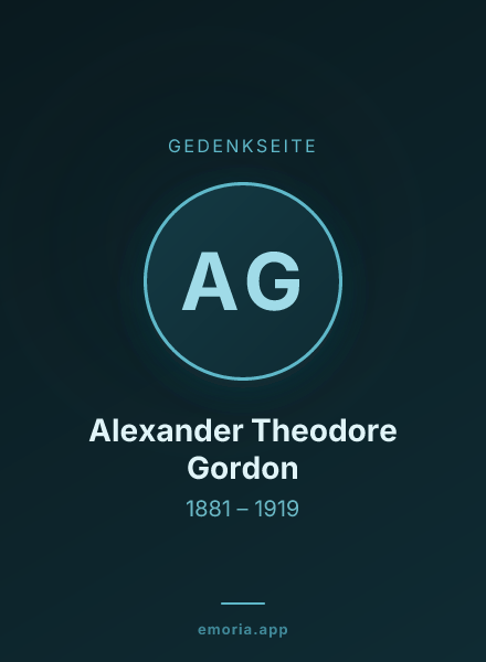 Gedenkportrait von Alexander Theodore Gordon