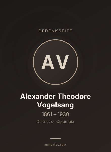 Gedenkportrait von Alexander Theodore Vogelsang