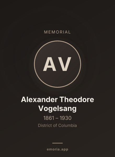 Memorial portrait of Alexander Theodore Vogelsang