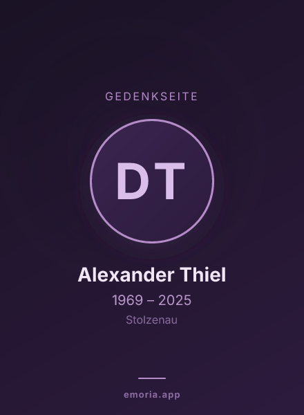 Gedenkportrait von Dr. med. Alexander Thiel