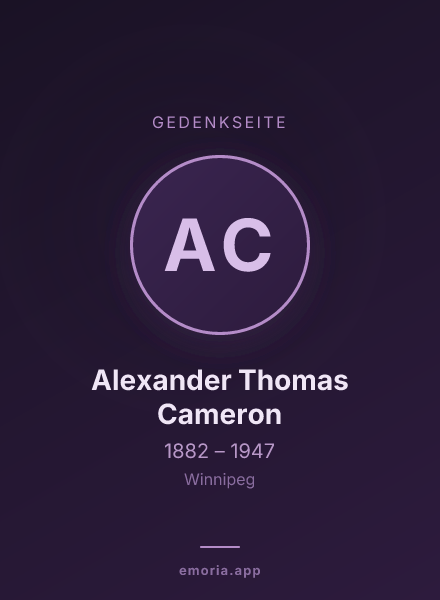 Gedenkportrait von Alexander Thomas Cameron