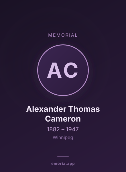 Memorial portrait of Alexander Thomas Cameron