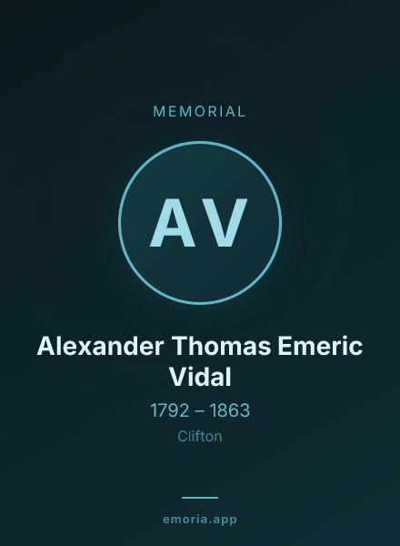 Memorial portrait of Alexander Thomas Emeric Vidal