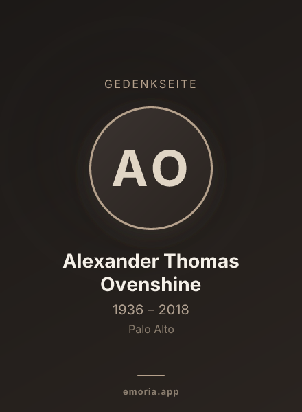Gedenkportrait von Alexander Thomas Ovenshine