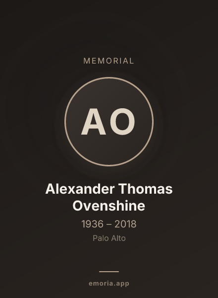 Memorial portrait of Alexander Thomas Ovenshine
