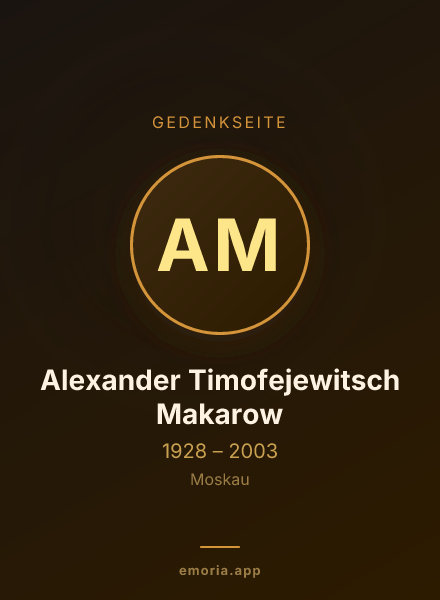 Gedenkportrait von Alexander Timofejewitsch Makarow