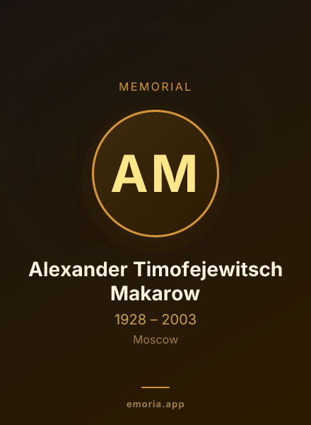 Memorial portrait of Alexander Timofejewitsch Makarow