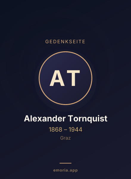 Gedenkportrait von Alexander Tornquist