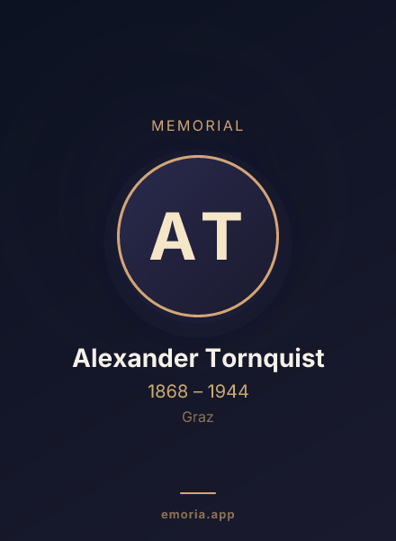 Memorial portrait of Alexander Tornquist
