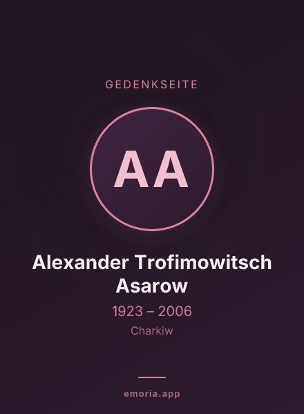 Gedenkportrait von Alexander Trofimowitsch Asarow