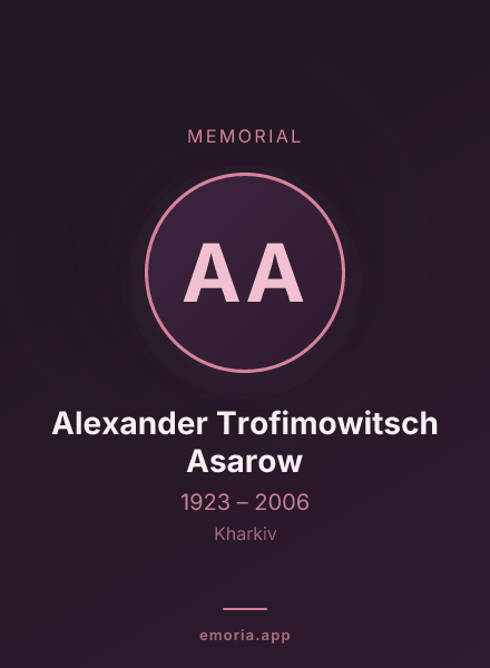 Memorial portrait of Alexander Trofimowitsch Asarow