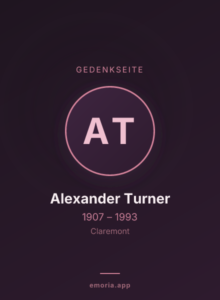 Gedenkportrait von Alexander Turner