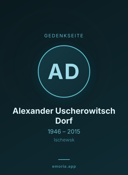 Gedenkportrait von Alexander Uscherowitsch Dorf