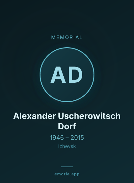 Memorial portrait of Alexander Uscherowitsch Dorf