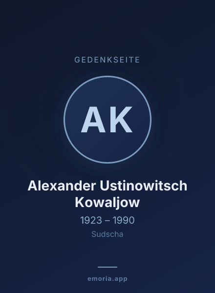 Gedenkportrait von Alexander Ustinowitsch Kowaljow