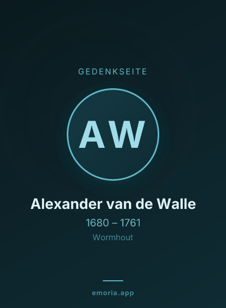 Gedenkportrait von Alexander van de Walle