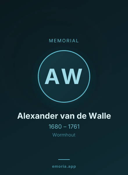 Memorial portrait of Alexander van de Walle