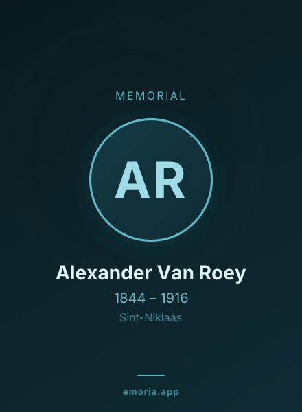 Memorial portrait of Alexander Van Roey
