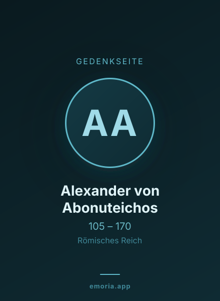 Gedenkportrait von Alexander von Abonuteichos