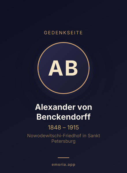 Gedenkportrait von Alexander von Benckendorff