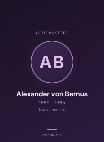 Gedenkportrait von Alexander von Bernus