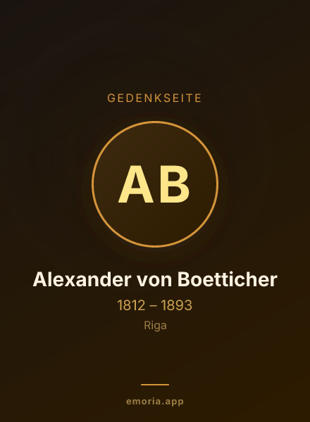 Gedenkportrait von Alexander von Boetticher