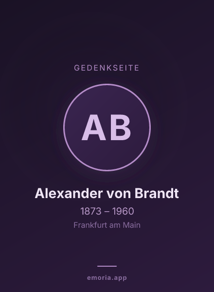 Gedenkportrait von Alexander von Brandt