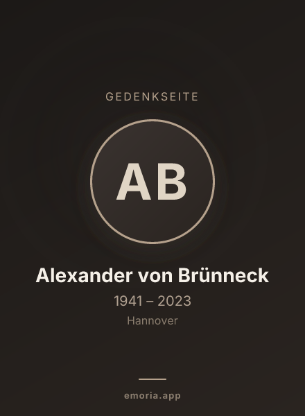 Gedenkportrait von Alexander von Brünneck