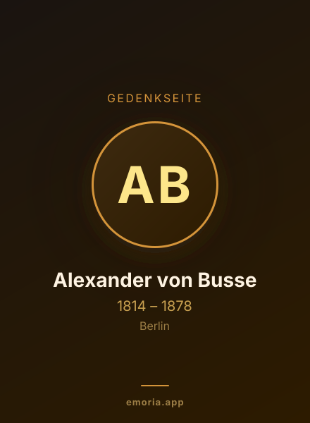 Gedenkportrait von Alexander von Busse