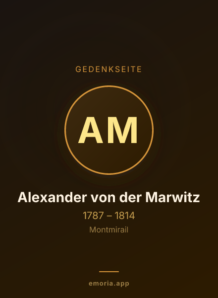 Gedenkportrait von Alexander von der Marwitz