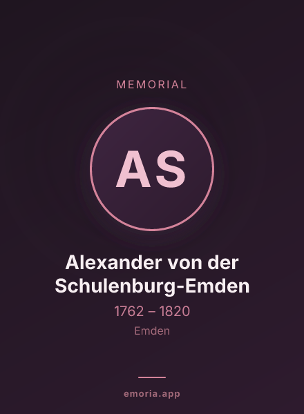 Memorial portrait of Alexander von der Schulenburg-Emden