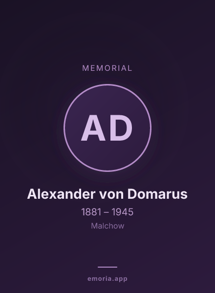 Memorial portrait of Alexander von Domarus