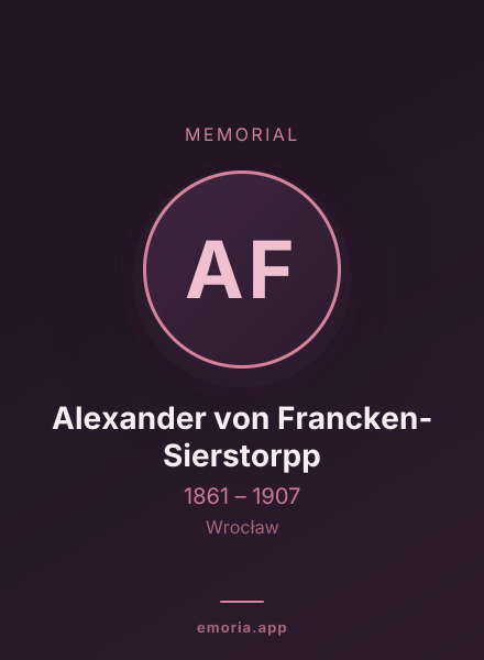 Memorial portrait of Alexander von Francken-Sierstorpp