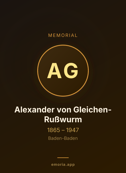 Memorial portrait of Alexander von Gleichen-Rußwurm