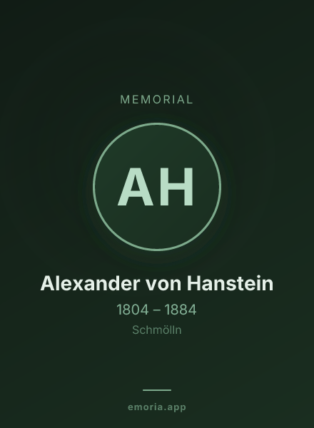 Memorial portrait of Alexander von Hanstein