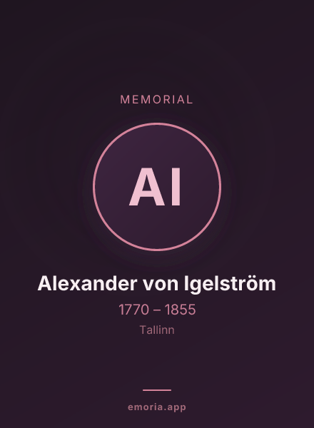 Memorial portrait of Alexander von Igelström
