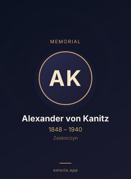 Memorial portrait of Alexander von Kanitz