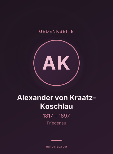 Gedenkportrait von Alexander von Kraatz-Koschlau